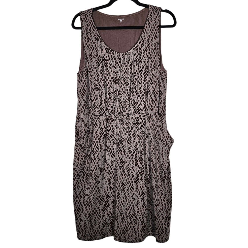 GARNET HILL Sleeveless Pockets Detailed Leopard Cheetah Print Dress Hiking Sz XL